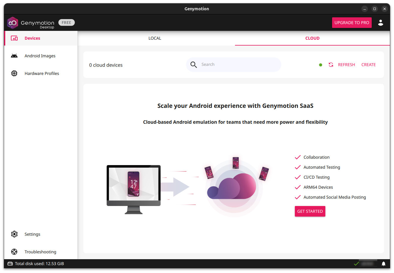 Cloud Instances Dashboard Tab