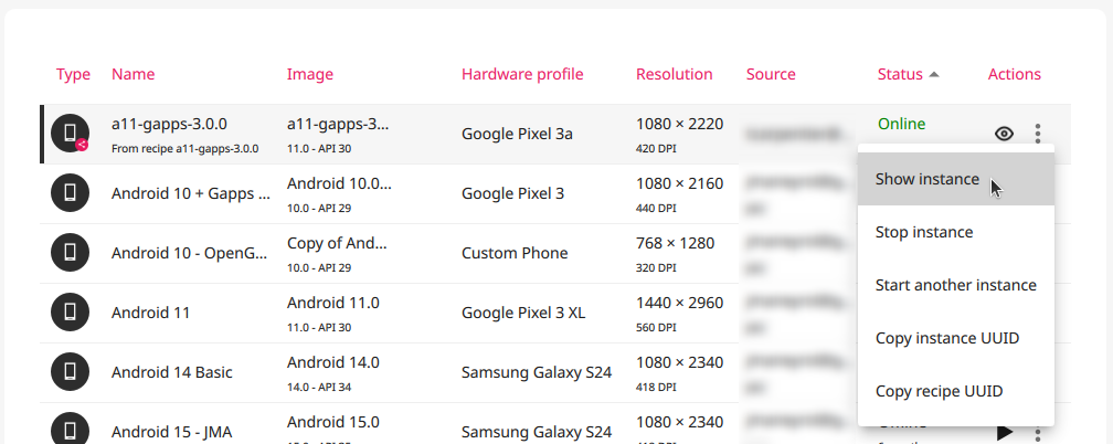 Cloud instance options