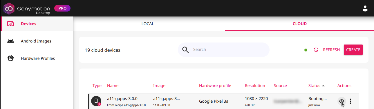 Access instance display