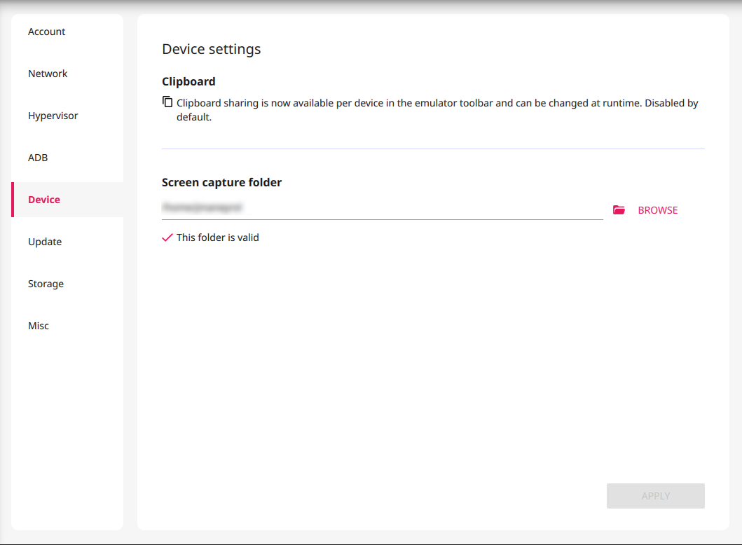 Device tab