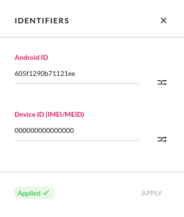 Identifiers Widget