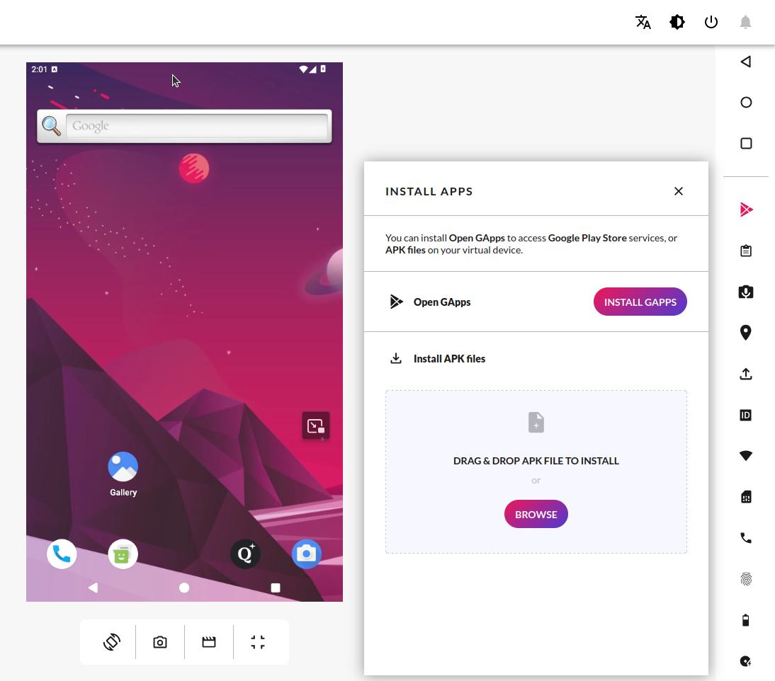 Install APPS widget