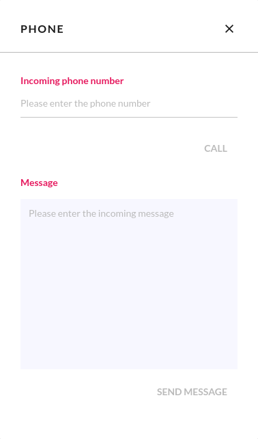 Phone widget window