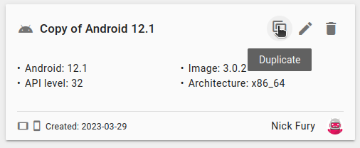 Custom image duplicate