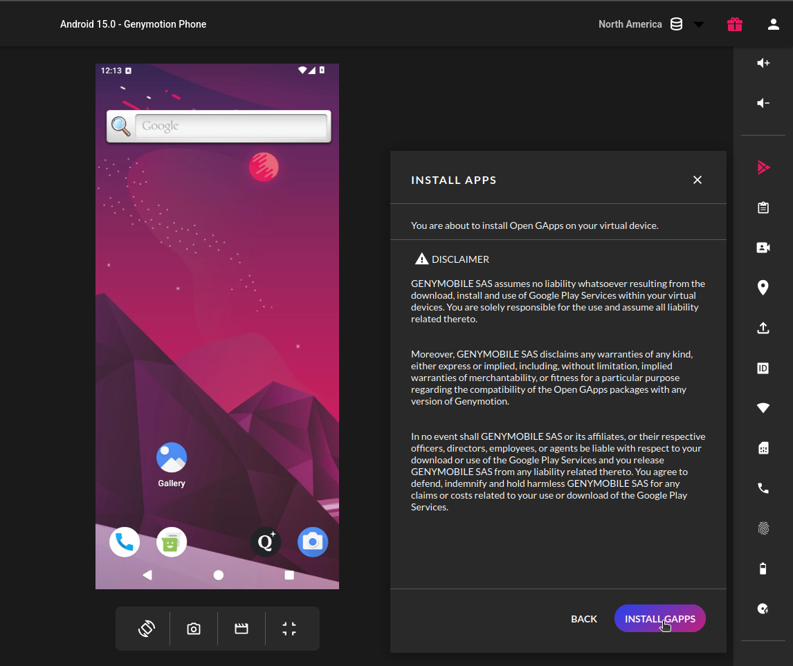 Open GApps disclaimer approval