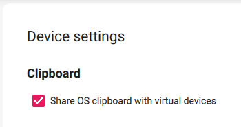 Clipboard settings